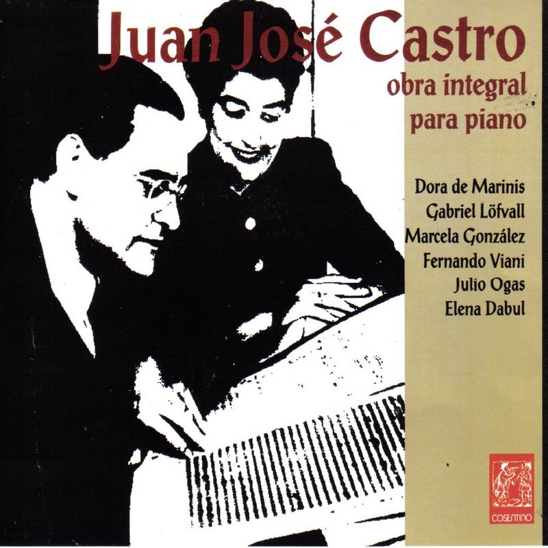 Tapa del disco Juan José Castro: Obra integral para piano, Irco 1995, con Elena Dabul